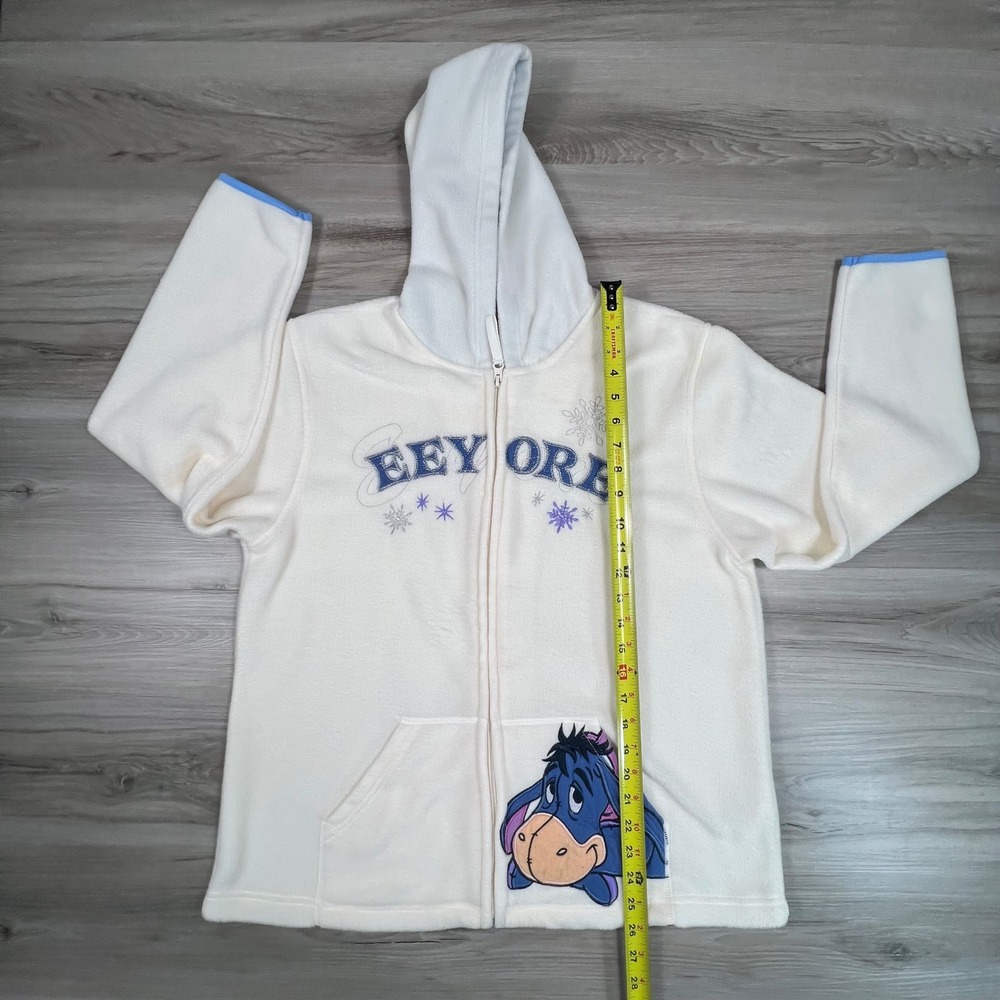 Disney Eeyore Fleece Hoodie The Wonderful World of White Blue woman's L (11/12)‎ - Picture 8 of 10